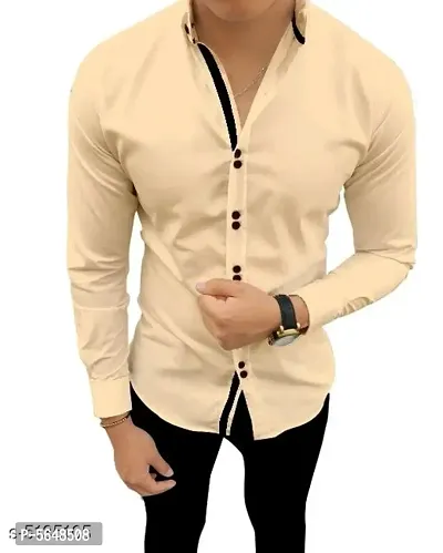 Beige Solid Collar Shirt 0.21-thumb0