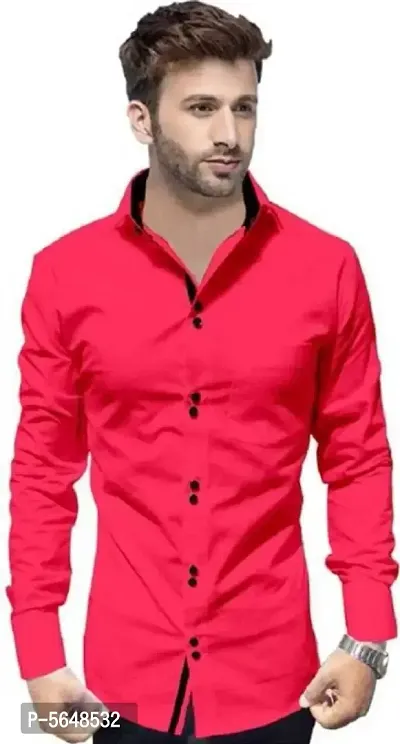 Cotton Blend Solid Shirt for Men-thumb0