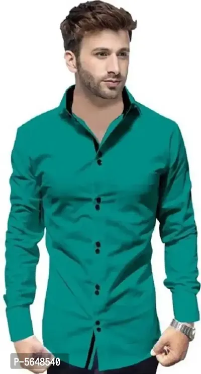 Stylish Cotton Blend Shirt For Men-thumb0