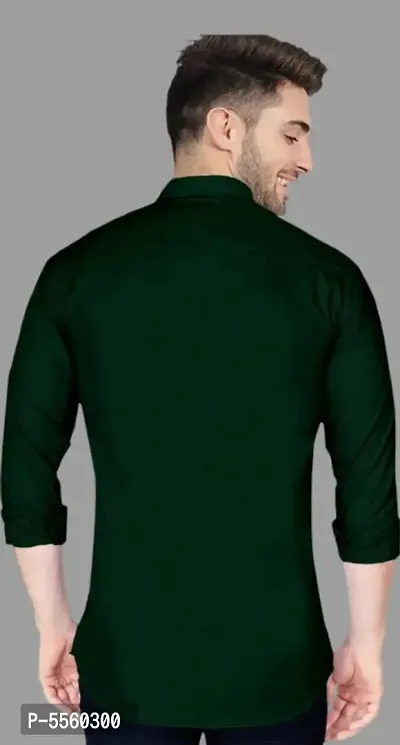 Cotton Blend Olive Green Shirt-thumb3