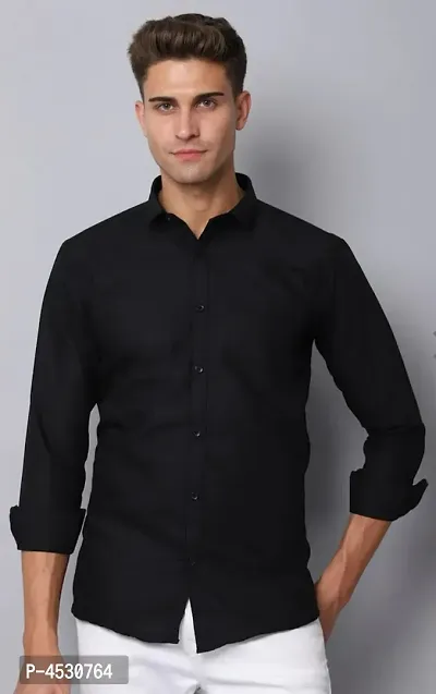 Men's Rayon Solid Long Sleeves Shirt-thumb0