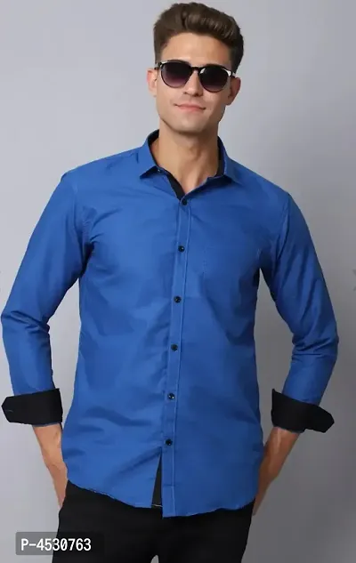 Men's Rayon Solid Long Sleeves Shirt-thumb0