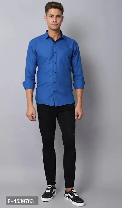 Men's Rayon Solid Long Sleeves Shirt-thumb5