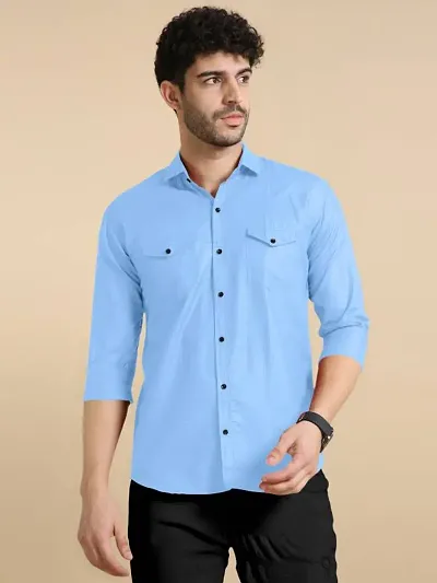 Men's Slim Fit Cotton Solid Casual Shirts