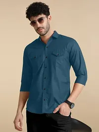 Men's Rayon Solid Long Sleeves Shirt-thumb2