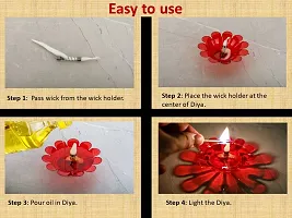 Pack of 12 Multicolour 3D Reflection Reusable Designer Diwali Oil Diya Combo Made with High Quality Transparent Plastic for Dipawali and Home Decoration (Pack Of 12)-thumb3