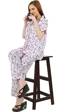 Women Cotton Printed Night Suits Set of Top  Pyjama-thumb1