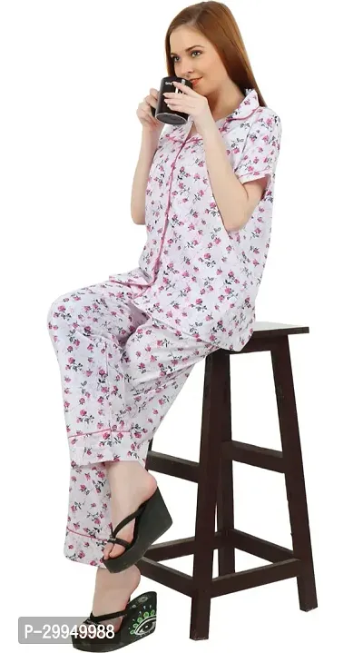 Women Cotton Printed Night Suits Set of Top  Pyjama-thumb2