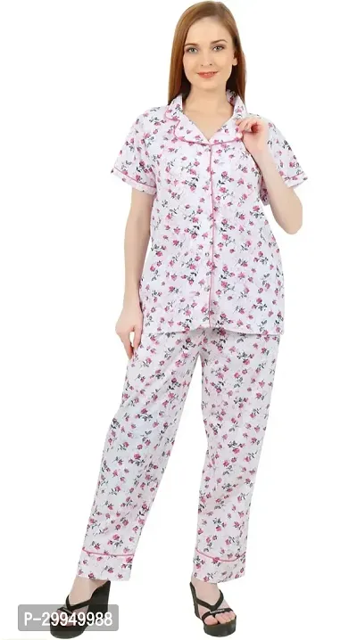 Women Cotton Printed Night Suits Set of Top  Pyjama-thumb3