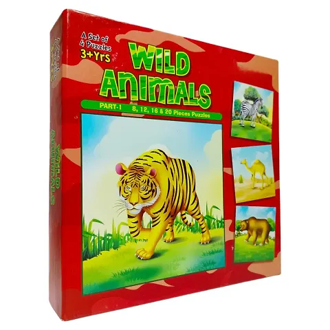 Wild Animals Educational Puzzle for Kids