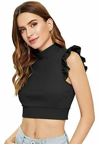 NiloBerry Tops for Women | Crop top for Women Tops for Women Tops for Women Stylish | top for Girls | top for Women Stylish Latest Turtle Neck, Cap Sleeve Women's top-thumb1