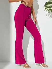 NiloBerry Trousers for Women - Elegant Bell-Bottom Pant for Women and Girls. (M, Pink)-thumb2