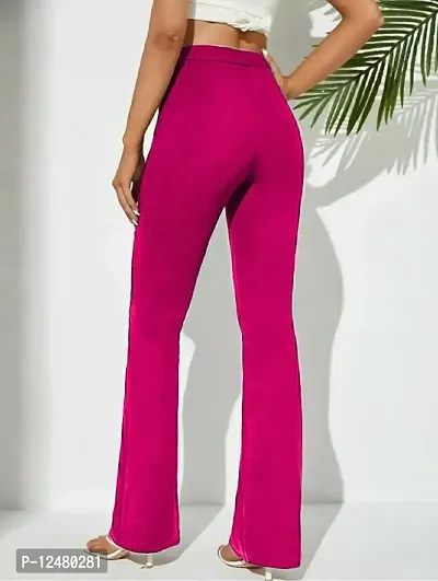 NiloBerry Trousers for Women - Elegant Bell-Bottom Pant for Women and Girls. (M, Pink)-thumb2