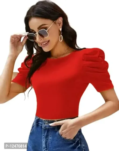 NiloBerry Tops for Women || Crop Tops for Women Tops for Women Women Tops || Tops || top for Women || top || Women top Puff Sleeve Round Neck Women's Western top-thumb0
