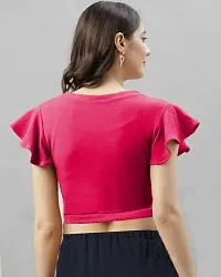 NiloBerry Tops for Women | Crop top for Women Tops for Women Tops for Women Stylish | top for Girls | top for Women Stylish Latest V-Neck Flared Sleeve Women's Crop top-thumb1