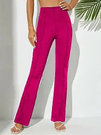 NiloBerry Trousers for Women - Elegant Bell-Bottom Pant for Women and Girls. (M, Pink)-thumb3