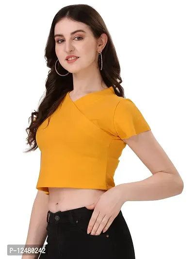 NiloBerry Tops for Women - V-Neck Top with Flared Sleeve (XS, Mustard)-thumb3
