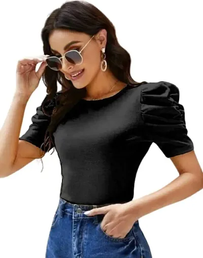 Puff Sleeve Trendy Western Top