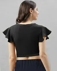 NiloBerry Tops for Women | Crop top for Women Tops for Women Tops for Women Stylish | top for Girls | top for Women Stylish Latest V-Neck Flared Sleeve Women's Crop top-thumb1