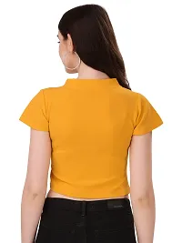 NiloBerry Tops for Women - V-Neck Top with Flared Sleeve (XS, Mustard)-thumb1