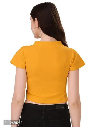 NiloBerry Tops for Women - V-Neck Top with Flared Sleeve (XS, Mustard)-thumb2