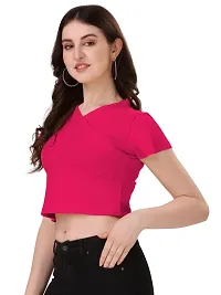 NiloBerry Tops for Women - V-Neck Top with Flared Sleeve (XS, Pink)-thumb2