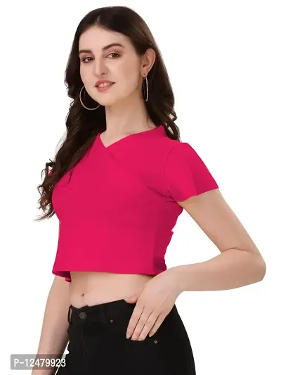 NiloBerry Tops for Women - V-Neck Top with Flared Sleeve (XS, Pink)-thumb3