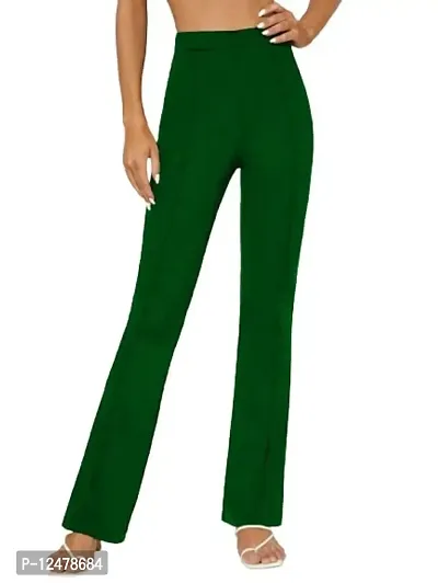 NiloBerry Trousers for Women - Elegant Bell-Bottom Pant for Women and Girls. (XL, Green)