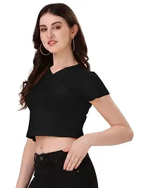 NiloBerry Tops for Women - V-Neck Top with Flared Sleeve (L, Black)-thumb2