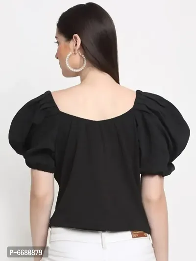 Elite Puff Sleeve top with Round Neck front and trendy square back-thumb2