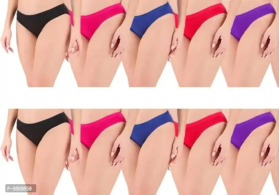 DESNUDA Women Panty Multicolor Hipster for Ladies & Girls Women Panty Combo Pack of 10-thumb0