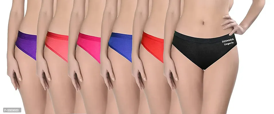 DESNUDA Women Plain Multicolor Panty Combo 0f 6