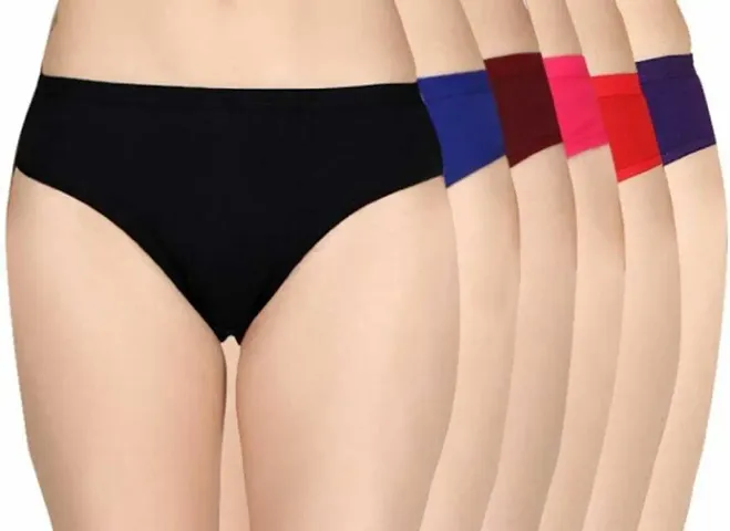 Womens Solid Hipster Panty Pack Of 6