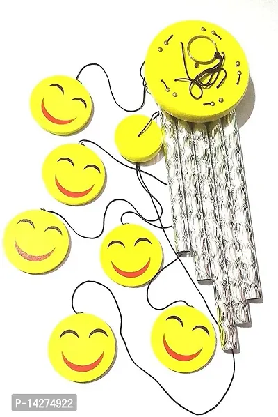 Chime Hanging Smiley Wood Vastu Feng Shui Love Wind Chime For Home Home Decor, Balcony, Garden And Gallery Bedroom Gift With Good Sound Quality Positive Energy Good Luck-thumb0