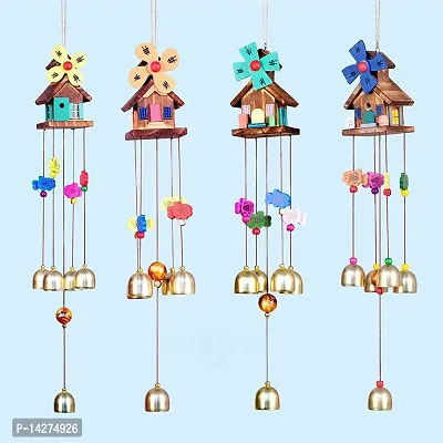 5 Bell Hut Wind Chime Home Positive Energy For Balcony Bedroom Living Room-thumb5