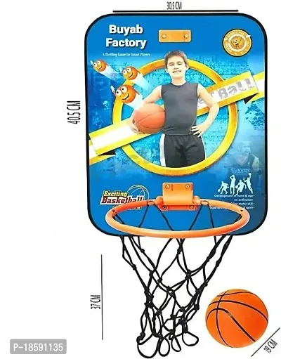 Buyab Factory Basketball Set with Attractive Design for Kids Wooden Board Basketball for Playing Indoor Outdoor Basketball Game high Quality Material Gift Set for Kids-thumb5