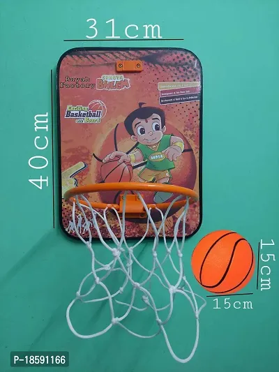 Buyab Factory Basketball Set with Attractive Design for Kids Wooden Board Basketball for Playing Indoor Outdoor Basketball Game high Quality Material Gift Set for Kids-thumb0