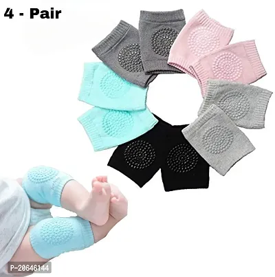 Classic Set Of 4 Pair  Baby Knee Pads Elastic, Breathable Cotton Comfortable