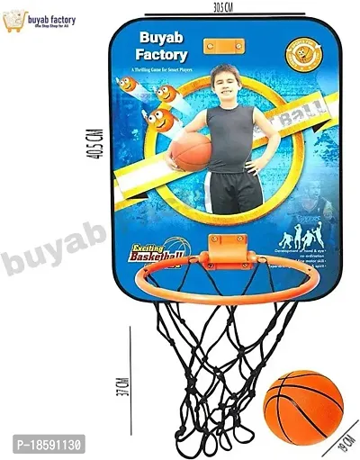 Buyab Factory Basketball Set with Attractive Design for Kids Wooden Board Basketball for Playing Indoor Outdoor Basketball Game high Quality Material Gift Set for Kids