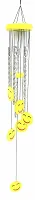 Metal Wind Chime For Home Decoration 5 Pipe 6 Smiley Face With Positive Energy For Home Balcony Bedroom With Great Sound Yellow Color-thumb1