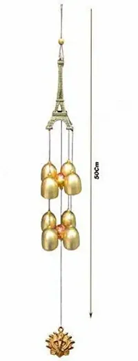 Metal Eiffel Tower Wind Chimes For Home Balcony Garden Positive Energy, Home Decor Hanging Long Brass Bells Gifts For Loved Ones 8 Bells 50 Cm-thumb2