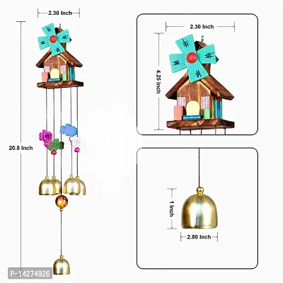 5 Bell Hut Wind Chime Home Positive Energy For Balcony Bedroom Living Room-thumb3