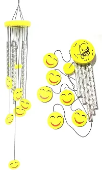 Chime Hanging Smiley Wood Vastu Feng Shui Love Wind Chime For Home Home Decor, Balcony, Garden And Gallery Bedroom Gift With Good Sound Quality Positive Energy Good Luck-thumb3