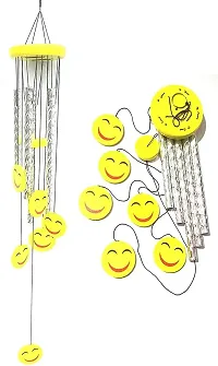 Chime Hanging Smiley Wood Vastu Feng Shui Love Wind Chime For Home Home Decor, Balcony, Garden And Gallery Bedroom Gift With Good Sound Quality Positive Energy Good Luck-thumb1