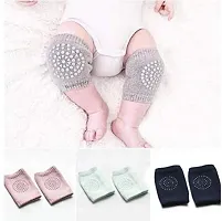 Classic Set Of 5 Pair  Baby Knee Pads Elastic, Breathable Cotton Comfortable-thumb2