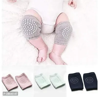 Classic Set Of 5 Pair  Baby Knee Pads Elastic, Breathable Cotton Comfortable-thumb3