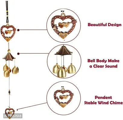 Heart Shape Wind Chime Hanging For Home, Balcony, Garden Gallery Office Bedroom-thumb2