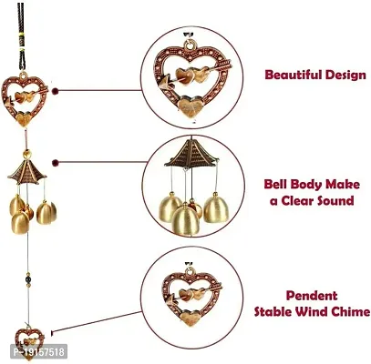 Heart Shape Wind Chime Hanging For Home, Balcony, Garden Gallery Office Bedroom-thumb4