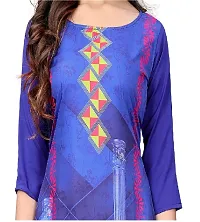 GROWMORE Women's Crepe Digital Print Straight Kurta(Pack of 2) (M, Blue  Rose Pink)-thumb4