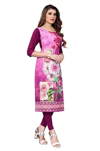 GROWMORE Women's Crepe Digital Print Straight Kurta(Pack of 2) (M, Purple  HOT Pink)-thumb2